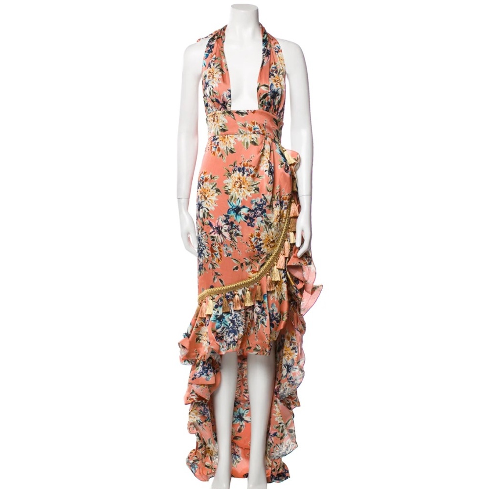 Bronx & Banco size M floral high low halter dress